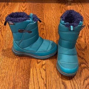 LL Bean ultralight kids 10 aqua snow boots